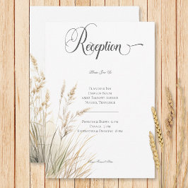 Cartão De Informações Recepção de casamento Russo Boho Seco Tan Grass