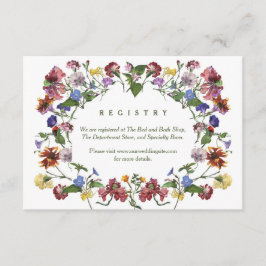 Cartão De Informações Recepção de casamento Rustic Boho Frame de Flor Se