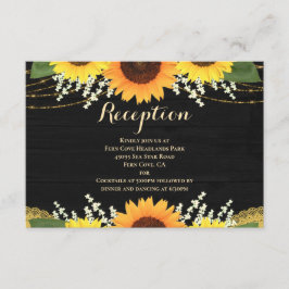 Cartão De Informações Recepção de casamento Rústica da Madeira Negra Gir