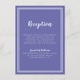 Cartão De Informações Recepção de casamento Simples - Azul