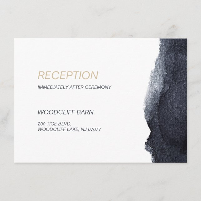 Cartão De Informações Recepção de casamento simples moderna de aquarela  (Frente)