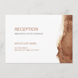 Cartão De Informações Recepção de casamento simples moderna de cor de co