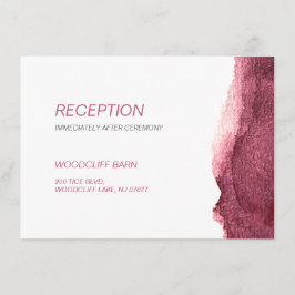 Cartão De Informações Recepção de casamento simples pintada de marsala