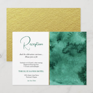 Cartão De Informações Recepção de Casamento Tendência Esmeralda Verde &