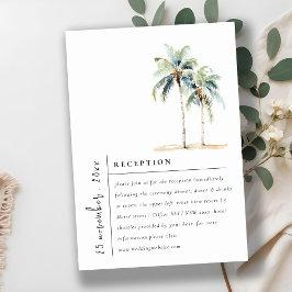 Cartão De Informações Recepção de casamento tropical mínima das palmeira
