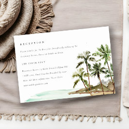 Cartão De Informações Recepção de casamento Tropical Palm Trees Beach Sa