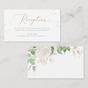 Cartão De Informações Recepção de casamento Verde Floral Moderna Elega