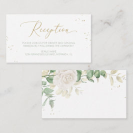 Cartão De Informações Recepção de casamento Verde Floral Moderna Elegant