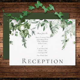 Cartão De Informações Recepção de casamento Verde Rustic Ivy & Sage