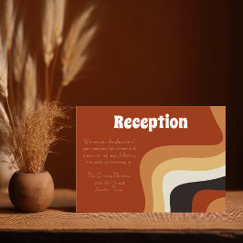 Cartão De Informações Recepção de casamento Wavy Boho do Groovy 70s