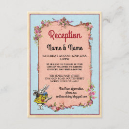 Cartão De Informações Recepção de Casamento Wonderland Flor Coelho