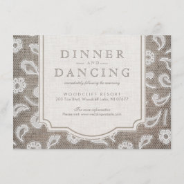 Cartão De Informações Recepção de casamentos com rendas e picos