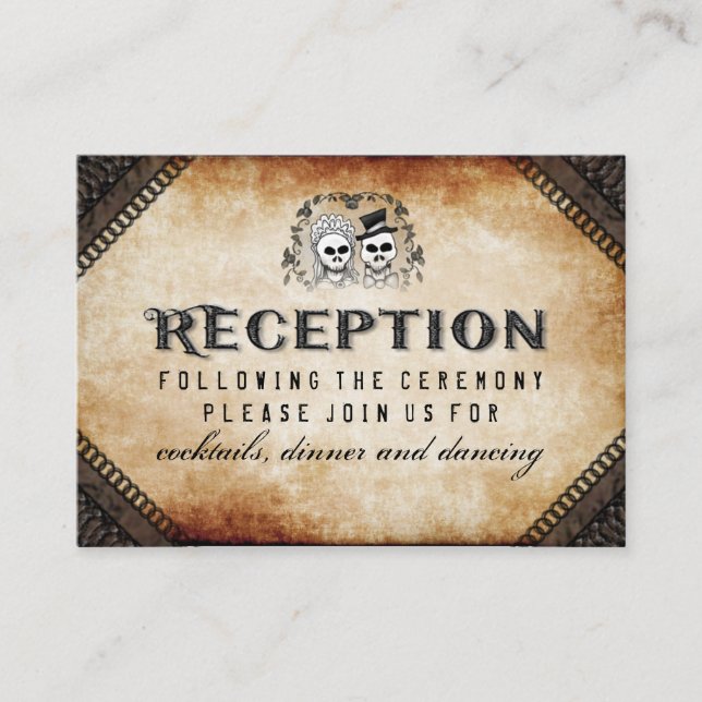 Cartão De Informações Recepção de Correspondência Gótica Marrom do Esque (Frente)