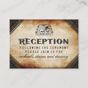 Cartão De Informações Recepção de harmonização gótico de esqueleto do