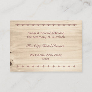 Cartão De Informações Recepção de Madeira