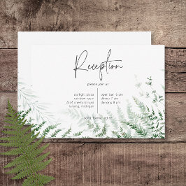 Cartão De Informações Recepção Delicada de Greenery Ferns Elegante