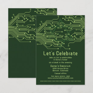 Cartão De Informações Recepção do Bar Mitzvah da Placa de Circuito de Co