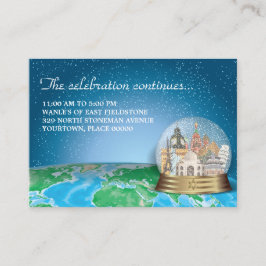 Cartão De Informações Recepção do Bat Mitzvah, Bar Globo de Neve Viagem
