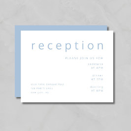 Cartão De Informações Recepção Elegante de Casamento Elegante Azul