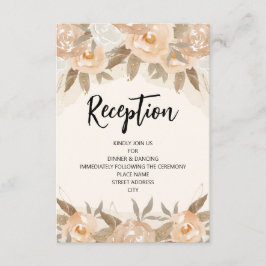 Cartão De Informações Recepção Floral de Pessegueiro Russo