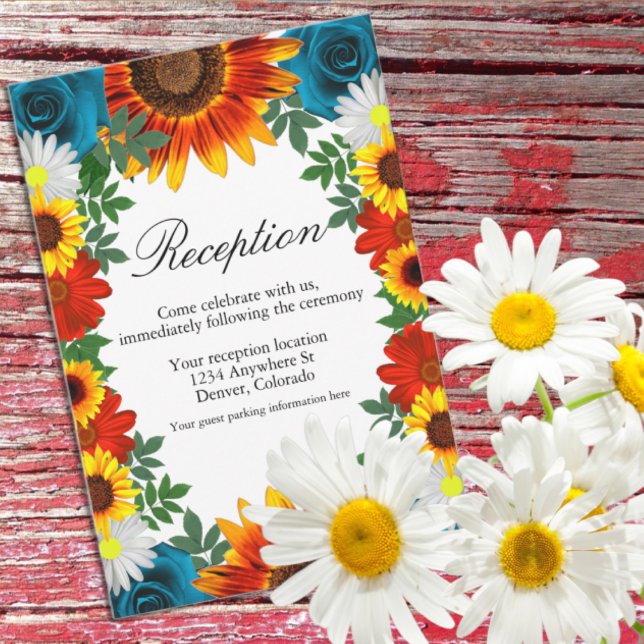 Cartão De Informações Recepção Floral de Verão (Criador carregado)