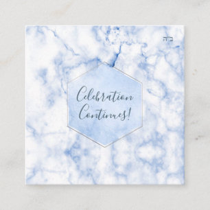 Cartão De Informações Recepção PixDezines Bar de Honeycomb Azul Mitzvah