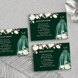 Cartão De Informações Recepção Quinceanera Princesa Rosas de Vestido Ver