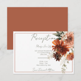 Cartão De Informações Recepção Rustic Terracotta Rust Flowers