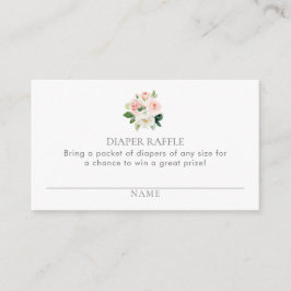 Cartão De Informações Receptáculo de Bilhete de Fralda Floral Rosa Simpl