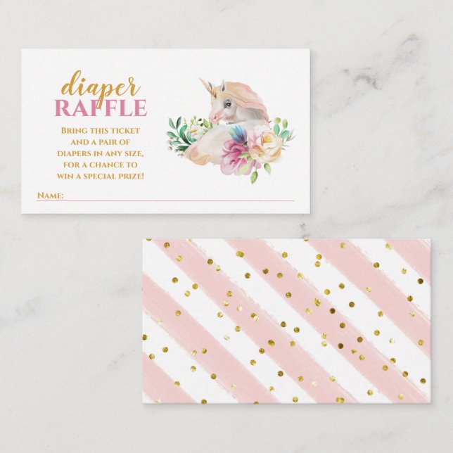 Cartão De Informações Receptáculo de Bilhetes de Fralda Raffle bonito Ba (Frente/Verso)