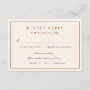 Cartão De Informações Receptáculo de Casamento Monograma Crest Terracott