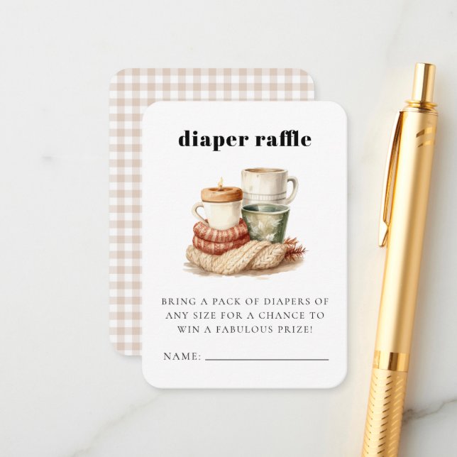 Cartão De Informações Receptáculo de Chá de fraldas de inverno elegante (Frente/Verso In Situ)