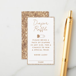 Cartão De Informações Receptáculo de Chá de fraldas Raffle com Fralda de