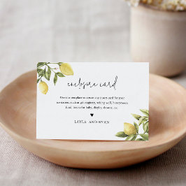 Cartão De Informações Receptáculo de Citros com Limão CITRON Inserir Car