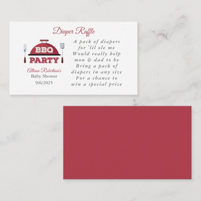 Cartão De Informações Receptáculo de Fralda de Chá de fraldas exterior C (Frente/Verso)