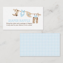 Cartão De Informações Receptáculo de Raffle com Fralda de cowboy