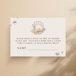 Cartão De Informações Receptáculo de Raffle com Fralda de pérolas