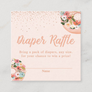Cartão De Informações Receptáculo de Raffle do Fralda Floral Rosquinha C