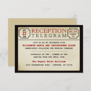 Cartão De Informações Receptáculo de Recepção de casamento do Estilo Tel