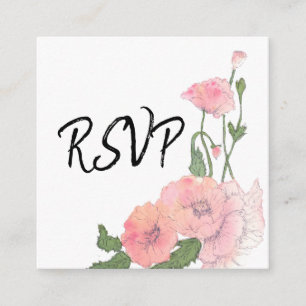 Cartão De Informações Receptáculo RSVP - Script manuscrito / Floral cor-