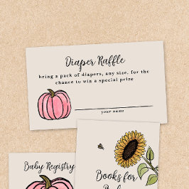 Cartão De Informações Recheio de Chá de fraldas de Colheita Fralda Raffl