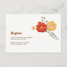 Cartão De Informações Recinto de Casamento Foliar Romântico de Raposas F