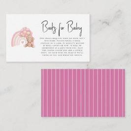 Cartão De Informações Recinto de ursos de pelúcia rosa-mínimo