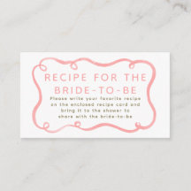 Recipe for the bride-to-be pink ribbon request 