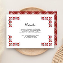 Red and Black Ukrainian Embroidery Wedding Details