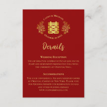 Red Double Feliness detalhes florais do casamento 