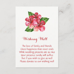 Cartão De Informações Red Hibiscus Tropical Weding Wishing Cards