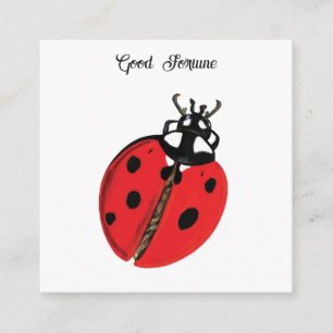 Cartão De Informações Red Lady Bug Boa Sorte Embaixadora Ilustração