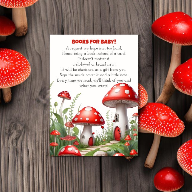Cartão De Informações Red Mushroom Fungi Woodland Livros Para Bebê (Criador carregado)