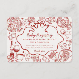 Cartão De Informações Red Pasta Special Delivery Italian Baby Registry